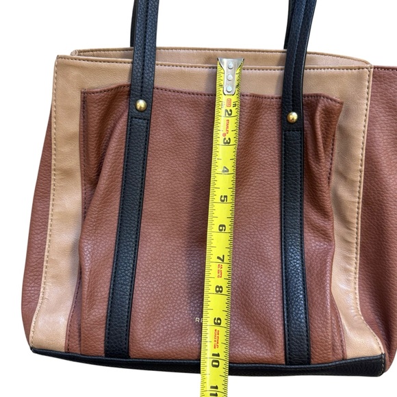 Relic by Fossil Bailey Leather Tote Shoulder Bag Brown Tan Black - Picture 7 of 9
